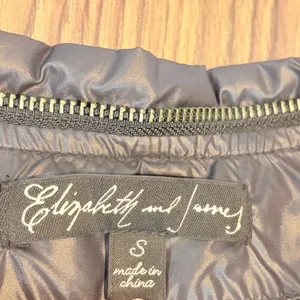 Elizabeth and James Black Down Puffer Vest Quilted Asymmetrical Small thumbnail 4