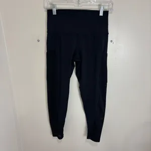 Aerie Chill Play Move High Waisted Mesh Pocket Leggings Black Womens Medium thumbnail 2
