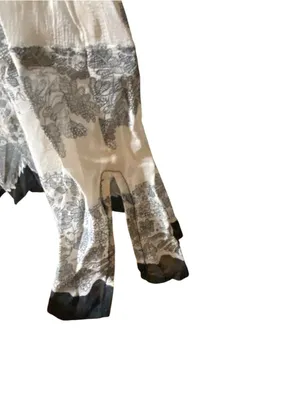 Lucky Brand Chiffon sheer Lace print Kimono Coverup Coastal boho resortwear thumbnail 6