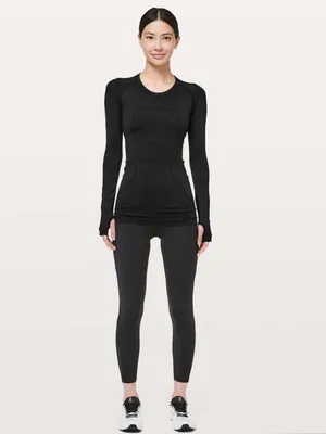 Lululemon Swiftly Tech Long Sleeve Crew Top Lunar New Year Size 4 Black Workout thumbnail 3