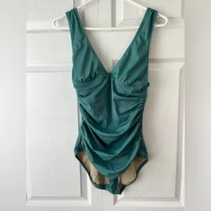 J. Crew Long-torso ruched V-neck one-piece size 4 thumbnail 2