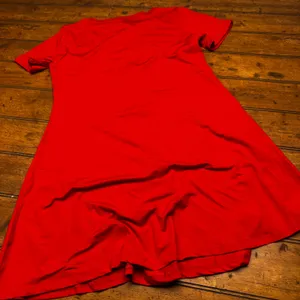 Womens Red Short Sleeve Crew‎ Neck A-Line T-Shirt Mini Dress Size S thumbnail 4