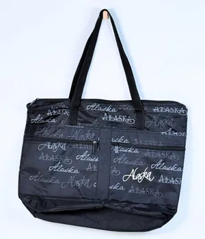 Black Tote Bag Alaska Multi Pocket Shoulder Strap Beach Travel Gorpcore thumbnail 1