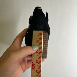 Sam Edelman‎ | Black Suede Bootie Heels 6.5 Marie Ankle thumbnail 6
