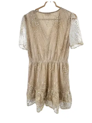 Southern Fried Chics sheer overlay glitter mini dress XL sparkly feminine party thumbnail 2