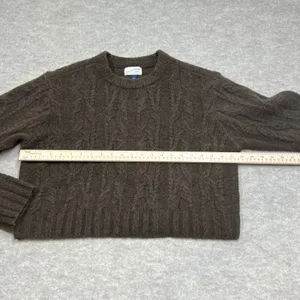 Universal Threads Brown‎ Cable Knit Crewneck Sweater Small Oversized LN Fisherman thumbnail 5