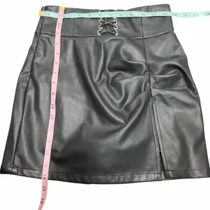 Barbie Chill faux leather mini skort Medium Black thumbnail 5