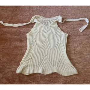 Knitted Cream Stretch Sleeveless Top Size S-L Brand New thumbnail 6