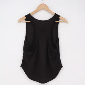 Unbranded Tank Top Womens S Racerback Black Curved Hem Excellent thumbnail 2