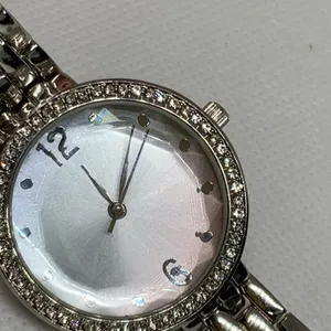 SilverTone tone women’s Quartz analog watch 32mm links bracelet size 7” running thumbnail 2
