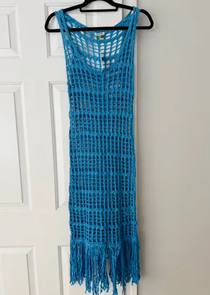 Anthropologie Celandine Crochet Fringe Midi Dress, Size S/M thumbnail 6