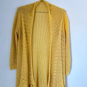 Boutique Yellow Knit Duster Cardigan Sweater thumbnail 3