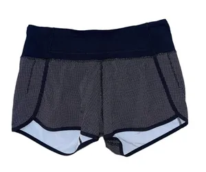 Lululemon Athletica speed shorts black and white Dottie women’s size 4 thumbnail 1
