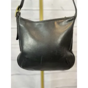 Vintage Coach 9204 Black Leather Slim Shoulder Bag Crossbody Purse thumbnail 6