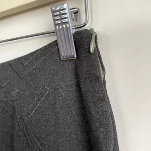 Vir Boutique‎ dark forest green brown maxi skirt women' size L side zip a-line thumbnail 3