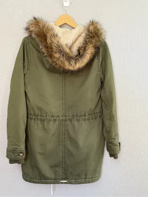 Abercrombie & Fitch Parka Jacket Size XS Faux Fur Trim thumbnail 5