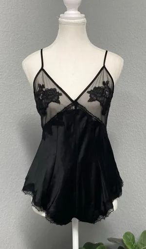 🆕 Victoria'S Secret Black Sheer Teddy Floral Lace Bodysuit Sheer Satin thumbnail 1
