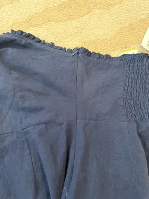 Navy Strapless Ruffle Mini Dress Size S Blue thumbnail 7