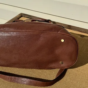 Talbots Rich Brown Leather Satchel with Gold Hardware thumbnail 4