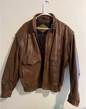 Weekends Men’s Brown Leather Jacket Size L thumbnail 1