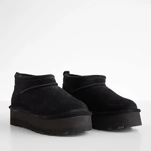 BearPaw Retro Super Shorty Platform Leather Ankle Boots, NWT, Size 9 thumbnail 1