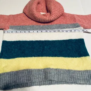 Lou & Grey LOFT Womens XS‎ Multicolor Striped Turtleneck Sweater Alpaca Wool thumbnail 5