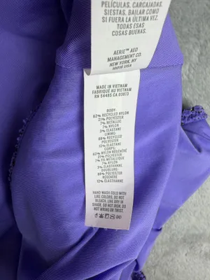 Aerie Lurex Crinkle Babewatch One Piece Swimsuit Purple Size XL thumbnail 8