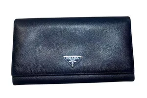 Prada Black Large Saffiano Leather Wallet thumbnail 1