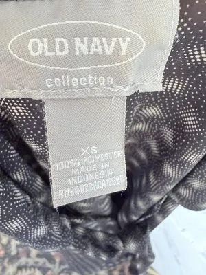 Old Navy Vintage Sheer Gray Polka Dot Tie Neck Sleeveless Blouse Pussybow XS thumbnail 9