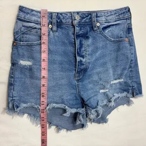 Free People We The Free Light Blue Distressed Jean Shorts‎ Size 27 thumbnail 5