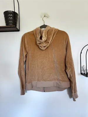 Pact Women's Pure Velour Zip Hoodie Sesame Color Size Medium thumbnail 2