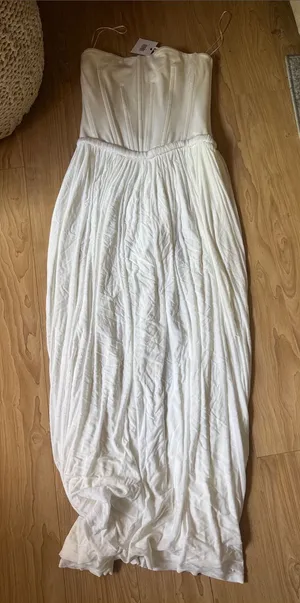Simkhai Adalys Bustier Dress in Ivory White Size 0 thumbnail 1