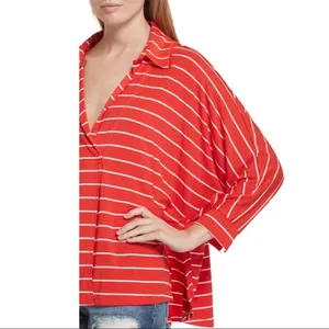 Free People We the Free Can't Fool Me Striped Tee - Red - XS thumbnail 7