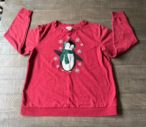 Christopher &‎ Banks Women's Red Snowman Sweatshirt Size Large thumbnail 1