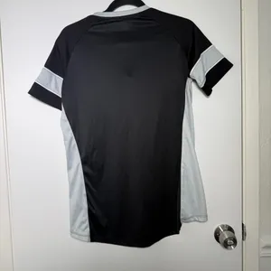 NFL Raiders Black and Gray Lace-Up V-neck Jersey Top Womens Small thumbnail 6