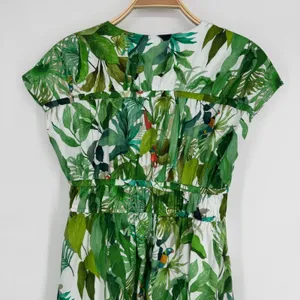 Antonio Melani Tropical Print Midi Dress Size‎ 2 Green Botanical Resort Chic thumbnail 7