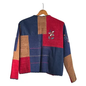 Koret City Blues Vintage Mixed Textile Patchwork Floral Embroidered Jacket Large thumbnail 9
