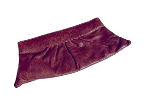Lauren Merkin Boho Distressed Leather Brown Unique Luxe Clutch Bag thumbnail 1