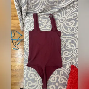 Free People Size M/L Ribbed Bodysuit Plum Wine Intimately Free medium / large thumbnail 4