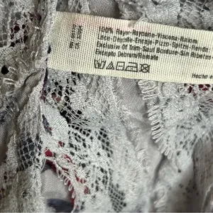 Free People Grey Floral Voile and Lace‎ Trapeze Slip Dress Size S thumbnail 9