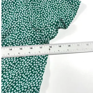 Abercrombie & Fitch Green Floral Wrap‎ Mini Dress Ruffle Daisy Medium EUC thumbnail 7