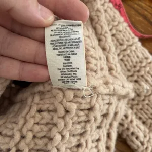 Free People XS/S Wool Blend Chunky Knit Mock Neck Sweater Dusty Rose Pink thumbnail 5