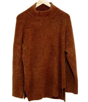 Womens Abercrombie & Fitch Brown Ribbed Cuffs Turtleneck Sweater Top Size Large thumbnail 1