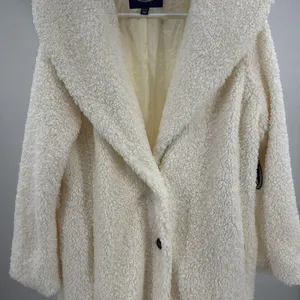 Scoop NYC Women's Cozy Cream Teddy coat Sherpa mid calf L new shawl collar thumbnail 8