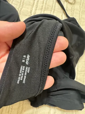 aerie Black Wrap Halter Bikini Top thumbnail 4