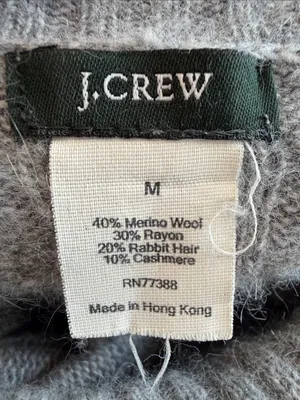 Women’s Gray Cable-Knit Turtleneck Sweater wool cashmere blend size medium thumbnail 5
