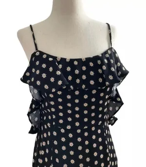 Free People Women Size XS Floral Mini Dress Backless Ruffle 5-247 thumbnail 4