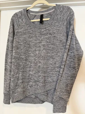 90 Degrees by Reflex Women's Gray Marled Pullover Sweatshirt thumbnail 1