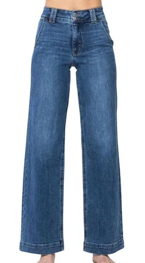 Judy Blue High Waist Double Button Wide Leg 82558 Size 11 / 30 thumbnail 1