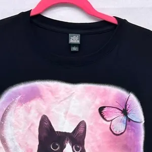Wild Fable Cat Floral Butterfly Shirt Black‎ Small thumbnail 5